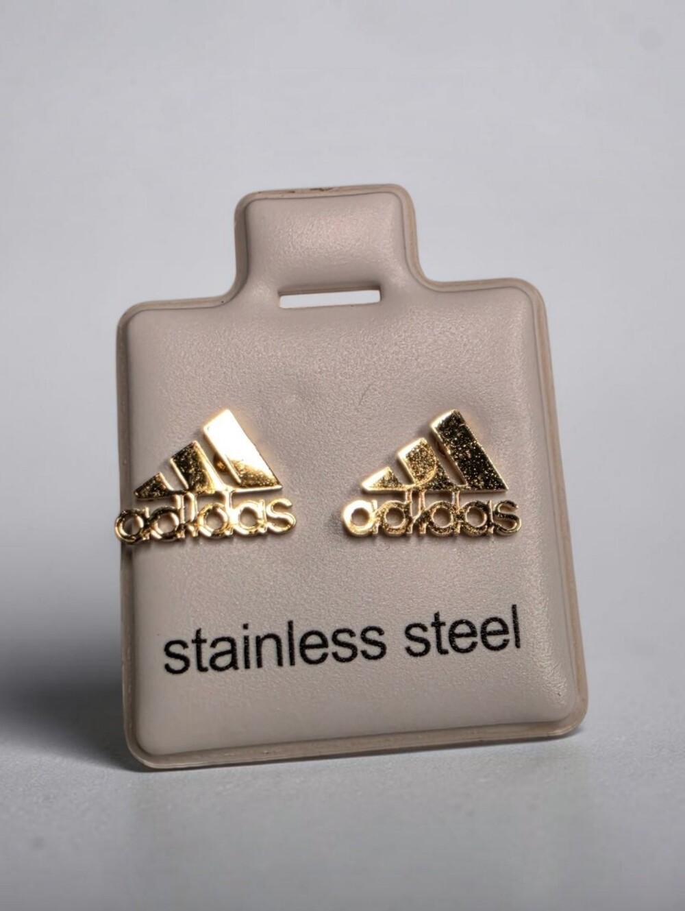 Adidas Gold-tone Stainless Steel Stud Earrings NWT!